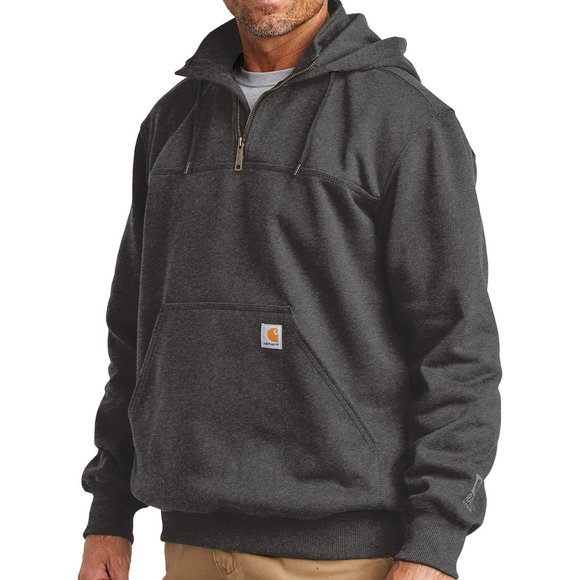 (NWT)Carhartt Mens Rain Defender Paxton Zip Hooded Heavyweight Sweatshirt Carbon - Picture 4 of 7